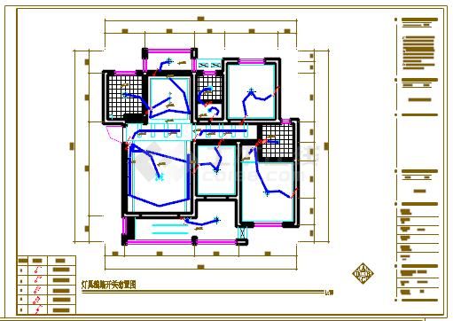 某三室两厅豪宅室内装饰设计cad施工图（含平面图、立面图等）-图二
