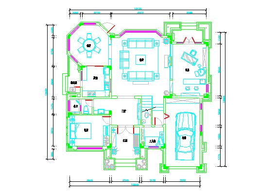 精美的中式风格三层别墅全套装饰装修cad设计图（水电设计地材部分齐全）_图1