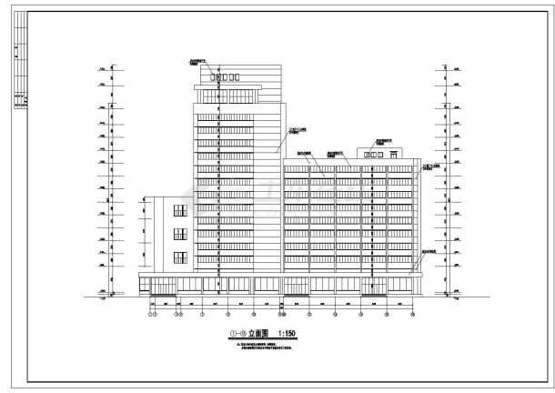 青岛火车站9层知名宾馆旧楼改造cad平面图纸-图一