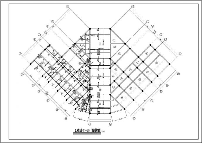 某地多层异型办公楼结构设计施工图_图1