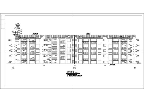 4000多平米地上6层联排跃层洋房住宅楼建筑设计施工图（含节能设计）-图一