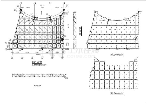 某学院综合试验楼小型网架结构设计施工图-图一