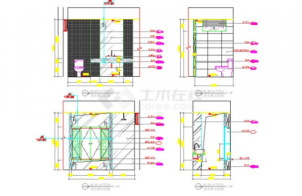 经典的小户型家装设计卫生间设计cad节点详图（标注齐全）-图一