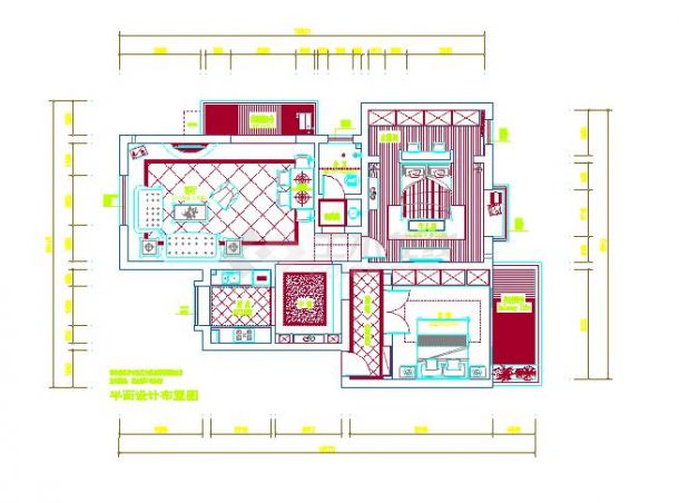 某地中海风格两室一厅住宅装修设计cad施工图（含实景图）-图一