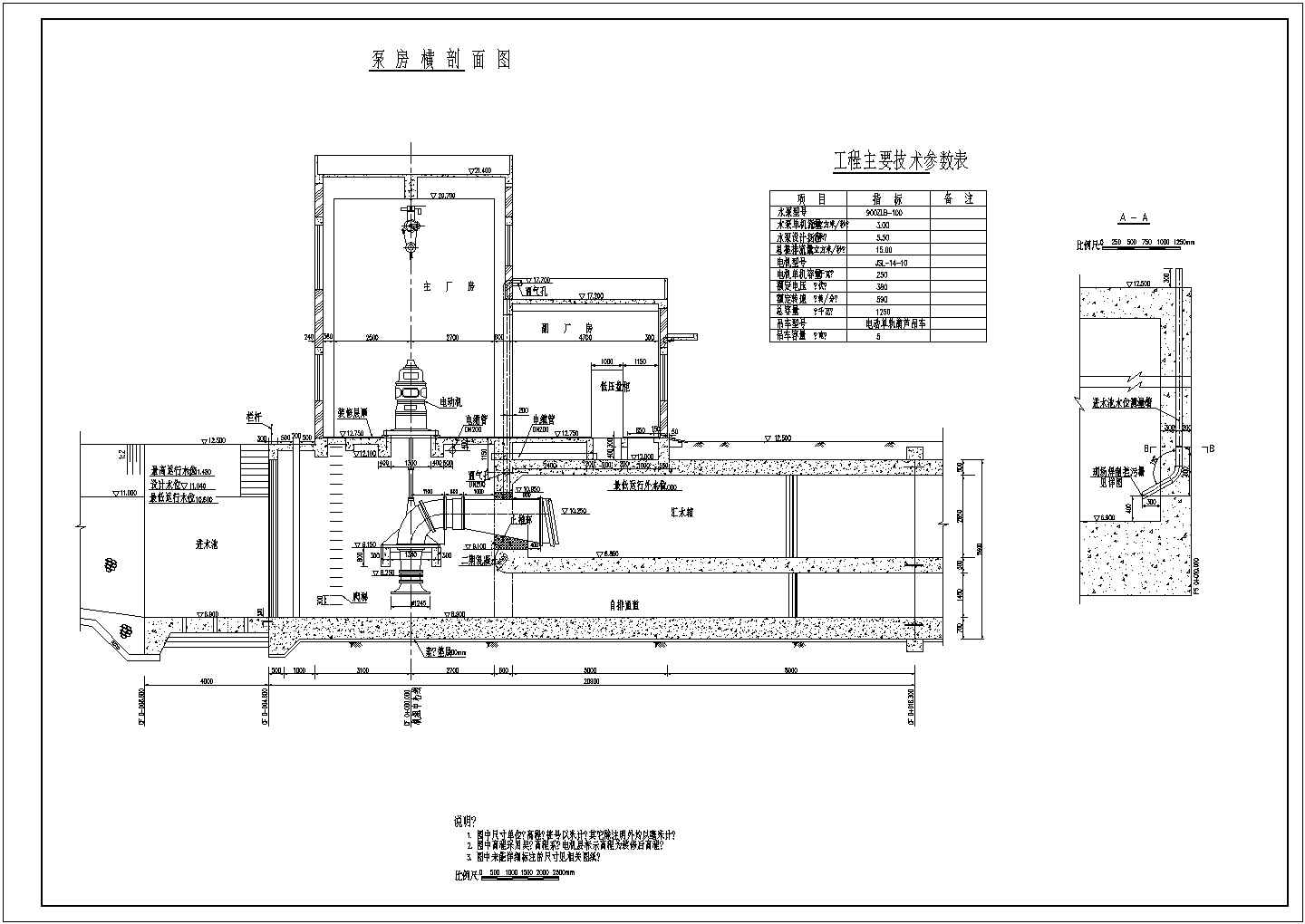 900ZLB-100型长江泵站厂房结构布置图
