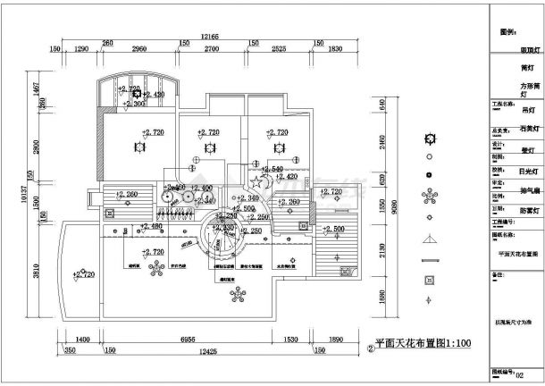 广东文艺范大三房家装室内设计cad施工图纸-图二
