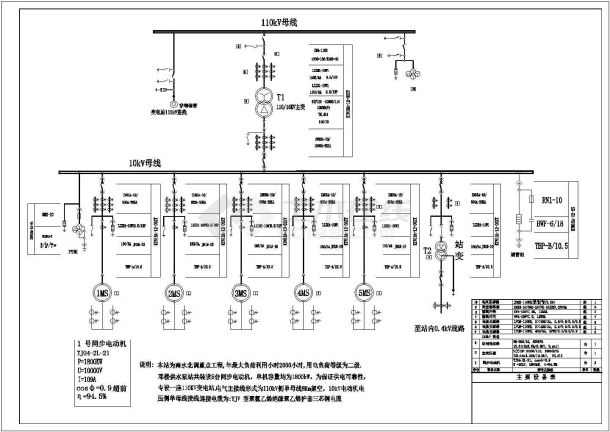 单机容量1800kw邓楼泵站结构布置及电气主接线图-图一