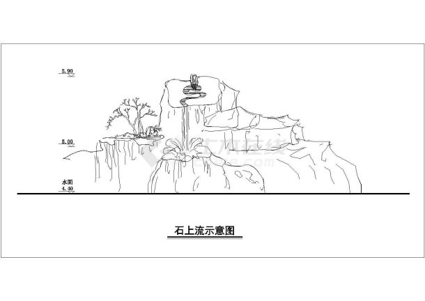 园林景观小品图例《假山石阵节点详图》园林cad图块-图二