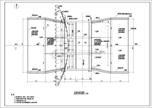 某水利工程节制闸结构布置及钢筋图-图一