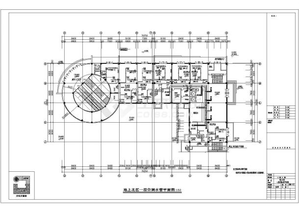  HVAC design cad construction drawing of the 15th floor grand hotel with leisure square - Figure 1
