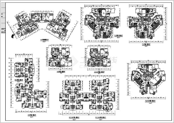 很有代表性的塔楼住宅户型平面图设计图-图一