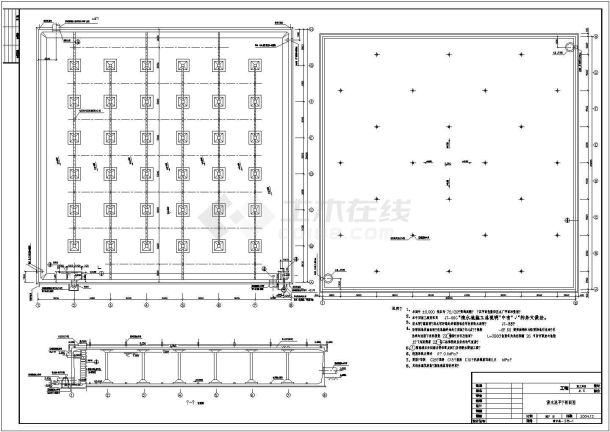 某工程清水池结构cad设计施工图-图二