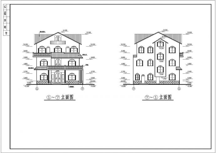 某三层别墅建筑、结构设计施工图纸_图1