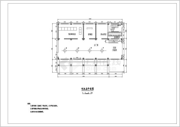 某小型水利工程穿堤泵站结构布置图-图一