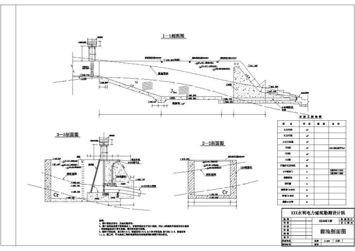 某装机2×2000KW电站压力前池及压力管道结构布置图_图1