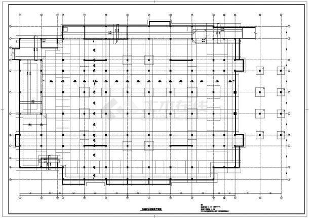 全套体育馆三层结构施工带消防水池CAD方案图纸-图一