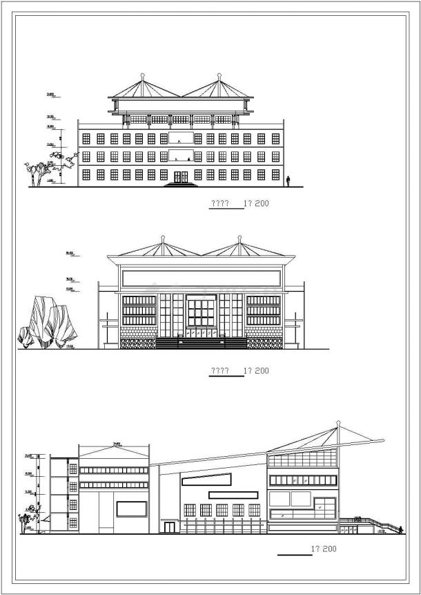 某宏伟壮观剧院全套规划建筑设计CAD施工图纸-图一