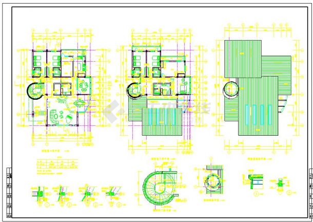 藏式风格2层别墅建筑设计cad施工图-图一
