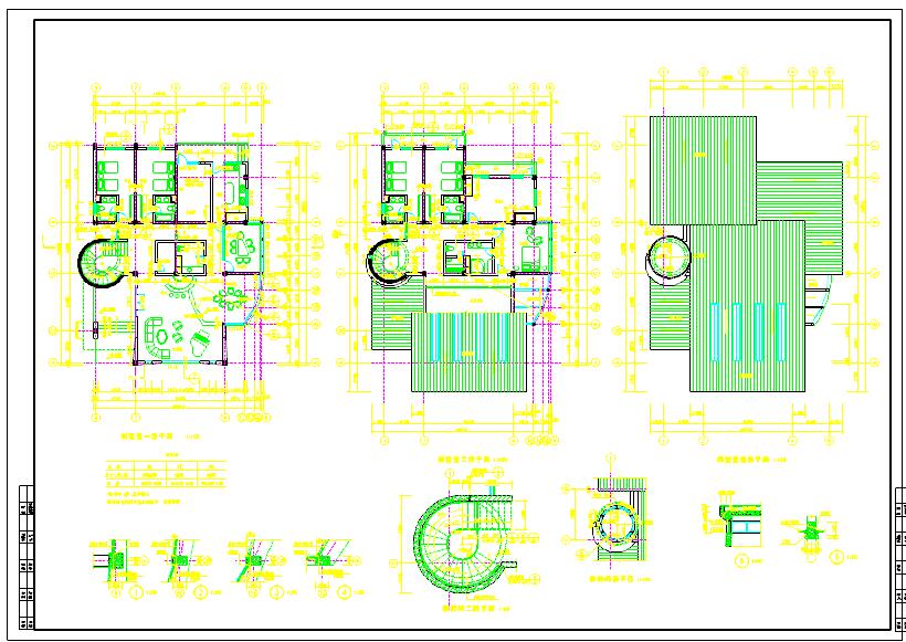 藏式风格2层别墅建筑设计cad施工图