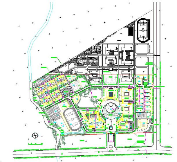 河南一高校新校区规划cad平面布置图(浙江大学设计)-图一