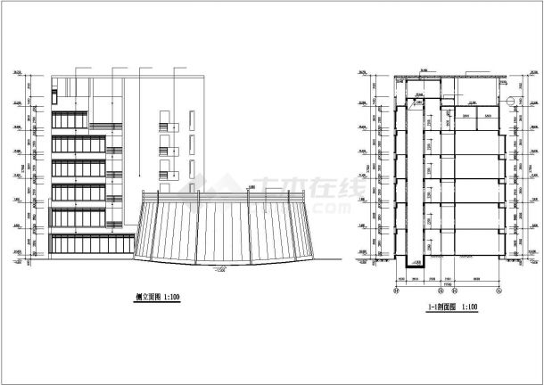 某文管所6层办公楼建筑设计施工图（CAD）-图一