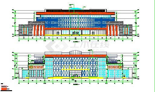 某高校图书馆建筑设计图纸（CAD）-图二