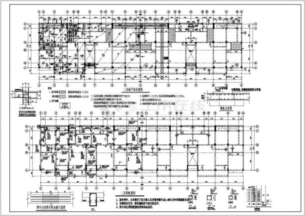 武汉市七层框架结构住宅楼结构施工图-图二