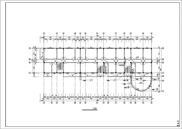 某地八层办公楼建筑设计施工图纸（CAD）_图1