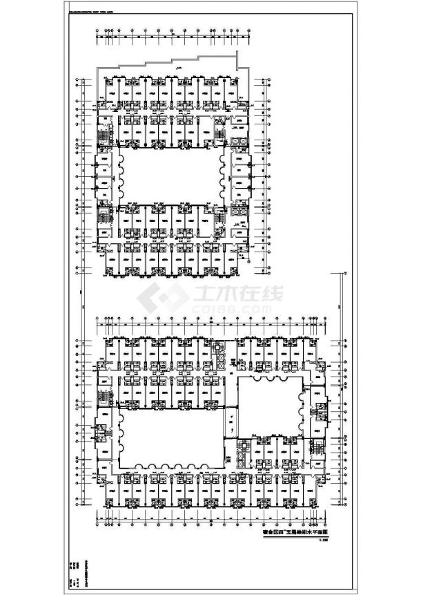 某地大型宿舍区建筑给排水设计施工图-图一