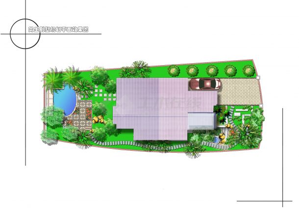 别墅花园环境规划设计彩平图-图一