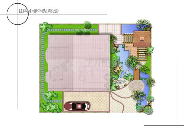 别墅花园环境规划设计彩平图-图二