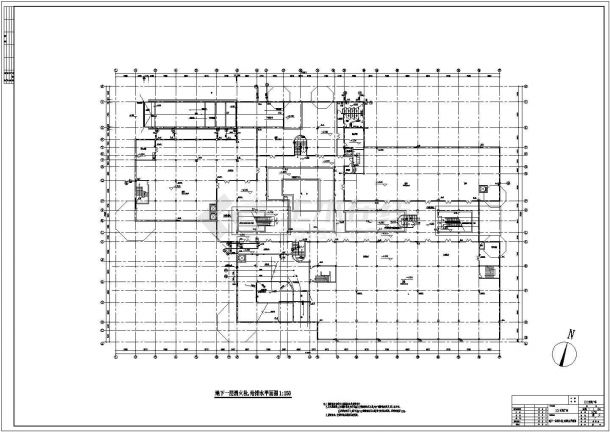 某地三层中央式休闲广场给排水设计施工图-图二