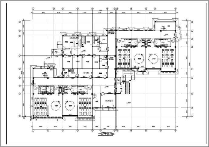 4000平方米三层幼儿园建筑平面图纸_图1