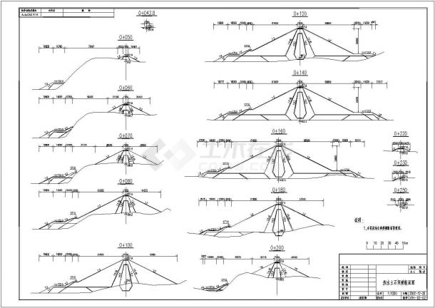 某37.8m高心墙土石坝施工设计图-图二