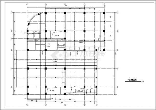 结构配筋图_八层框架结构商厦配筋cad施工设计图-图二