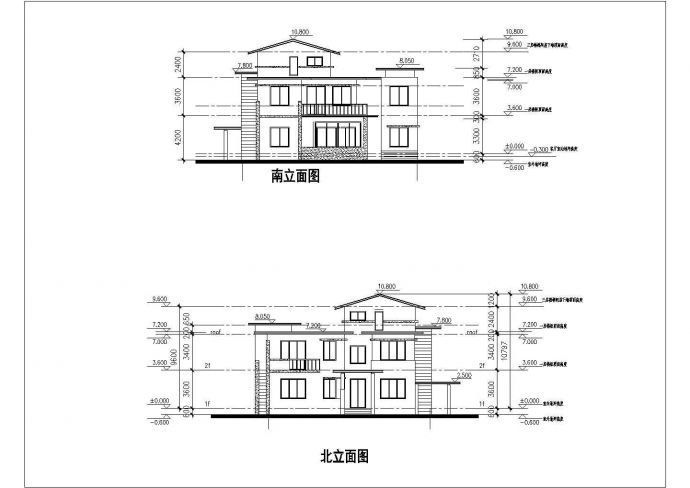 某区豪华别墅建筑平面设计CAD竣工图_图1