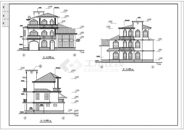 某二层小别墅建筑、结构设计施工图-图一
