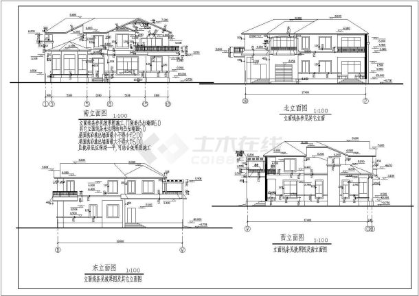 某二层别墅建筑、结构设计施工图纸-图一