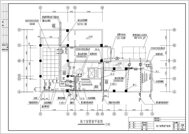 某宾馆十三层框架结构客房给排水设计图-图二
