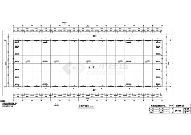 彩板轻型屋面钢结构仓库施工cad平面布置图（檩条C冷弯薄壁型钢）-图二