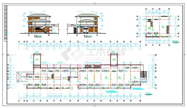 某繁华城市中心商业街建筑设计cad施工图-图一