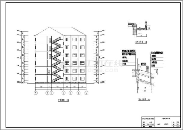 办公楼毕业设计_3413.34平米六层框架综合办公楼建筑结构图（含计算书）-图二