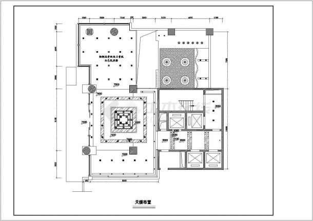 北京商务写字楼大堂带夹层及电梯厅装修施工cad方案图-图二