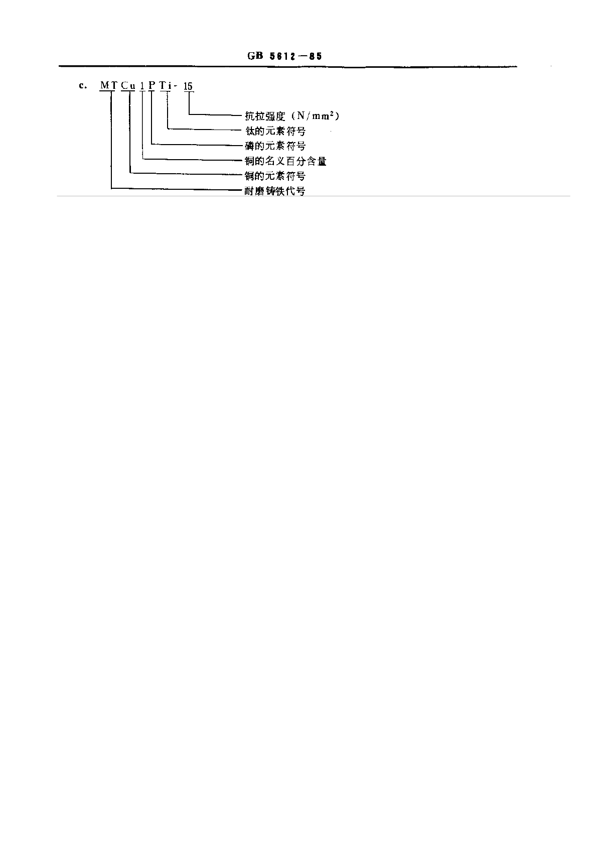 GB5612-85铸铁牌号表示方法-图二