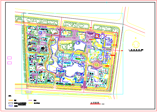 某居住小区建筑规划平面CAD设计施工图-图一