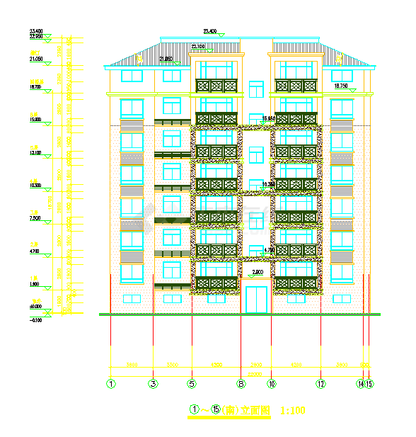 2000平米七层框架住宅楼全套毕业设计-图一