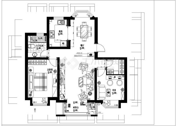 精致舒适二室二厅装修施工cad设计方案图（厨房详细）-图一