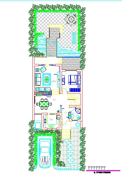阳光别墅绿化设计cad方案设计图（标注齐全）-图一