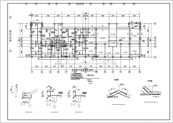 某十层带阁楼框剪住宅结构设计施工图-图二
