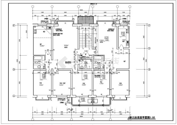 高档住宅小区完整主打户型cad平面布置方案图纸-图一